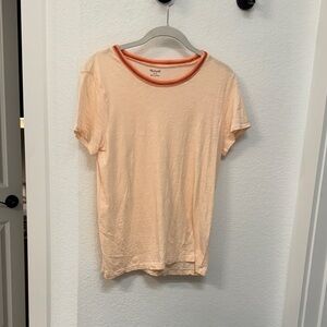Madewell Light Peach Tee with Orange Accents